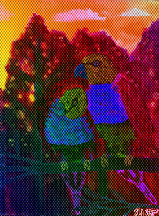 Preening Lorikeets Photo Art Print