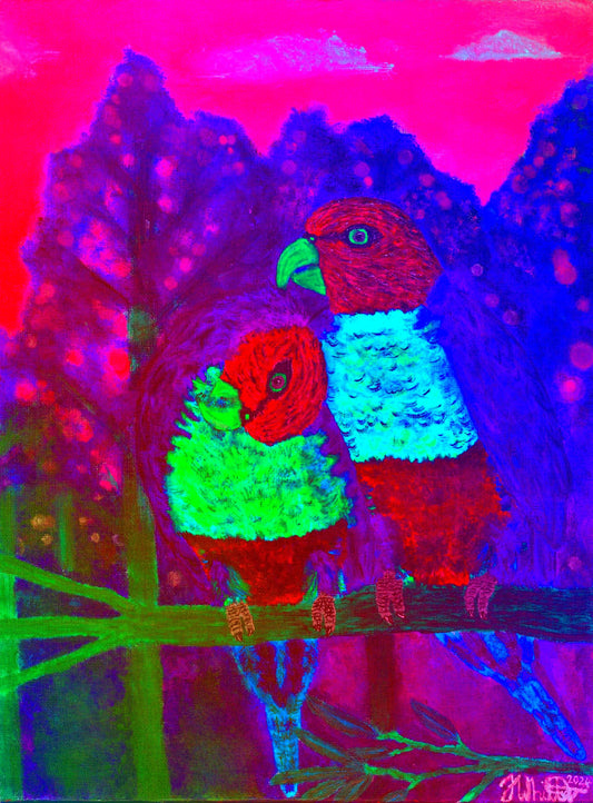 Preening Lorikeets Photo Art Print