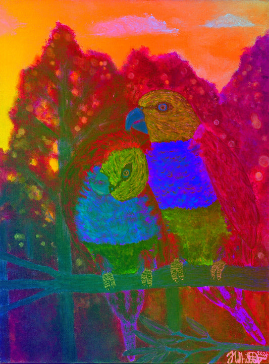 Preening Lorikeets Photo Art Print