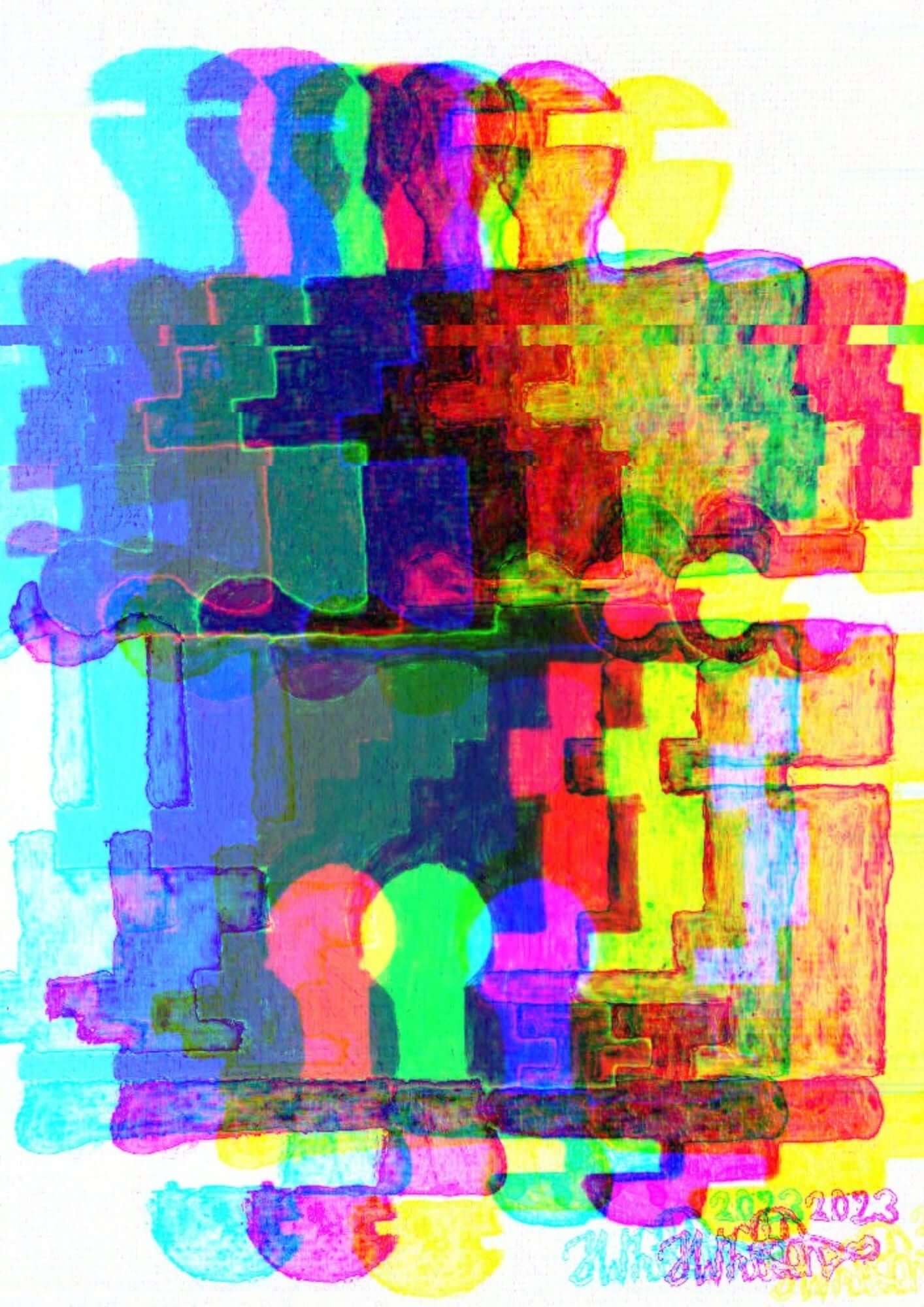 缺失部分的抽象画(替代设计)照片艺术印刷品