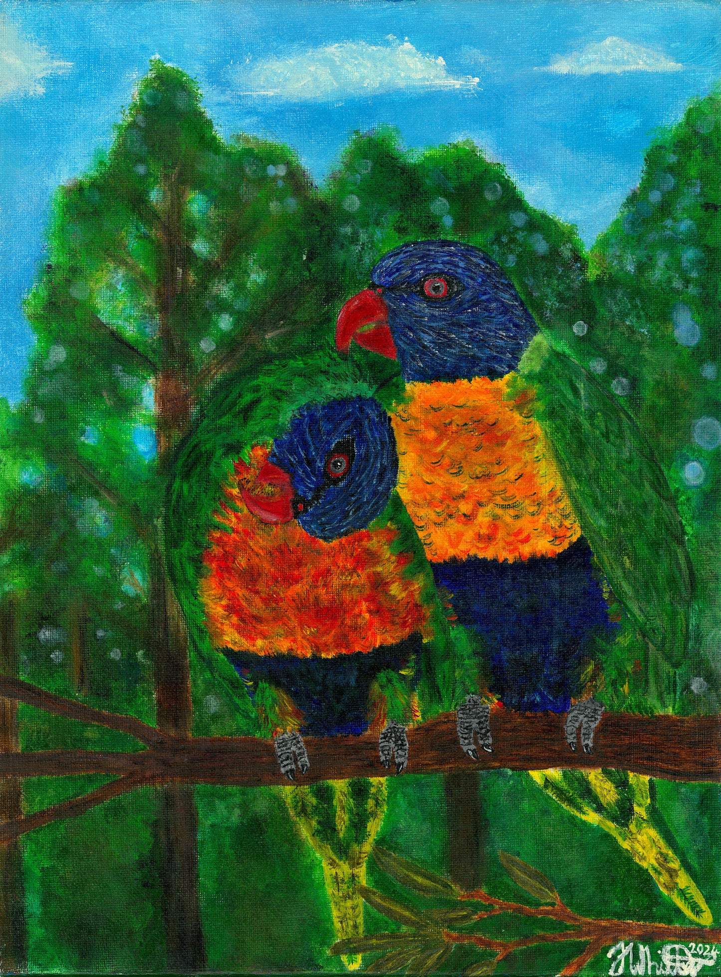 Gefiederte Lorikeets Fine Art Print